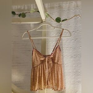 Sheer pink and floral babydoll top from RSQ